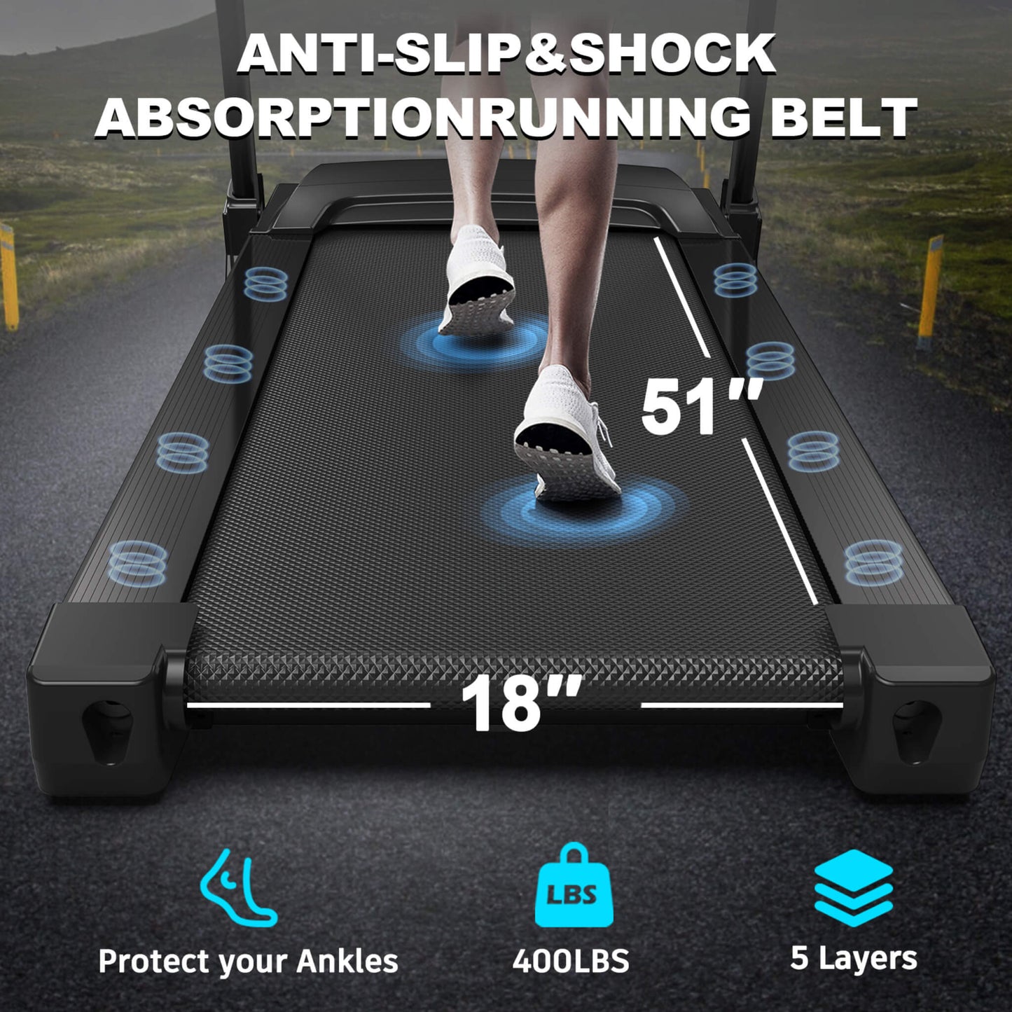 Compact 3.5HP Foldable Electric Treadmill With Bluetooth, LCD Display & 12 Pre-Set Running Programs (SAK25879)