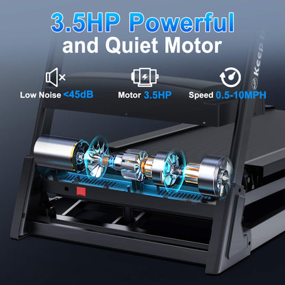 Compact 3.5HP Foldable Electric Treadmill With Bluetooth, LCD Display & 12 Pre-Set Running Programs (SAK25879)