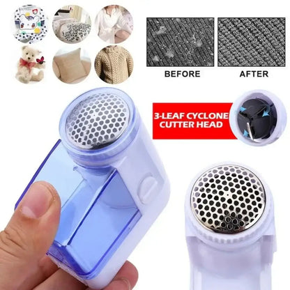 Compact blue & white electric fuzz pellet remover bedroom fabric shaver