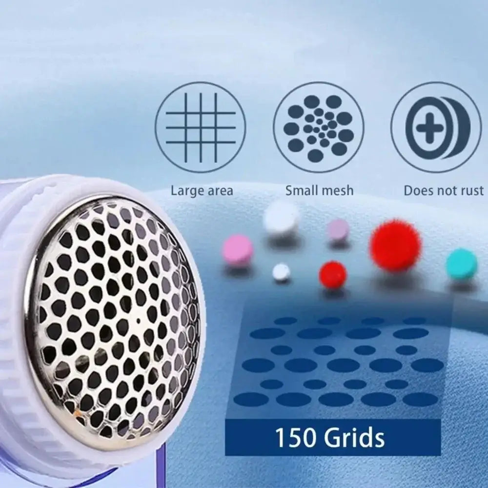 Compact blue & white electric fuzz pellet remover bedroom fabric shaver
