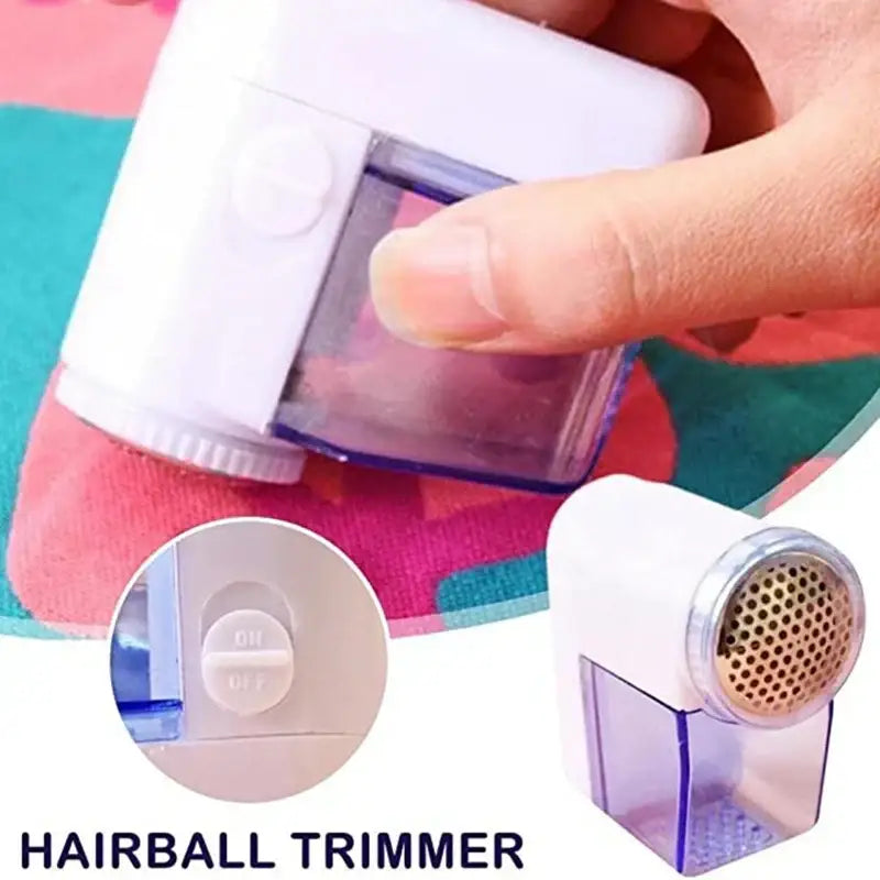 Compact blue & white electric fuzz pellet remover bedroom fabric shaver