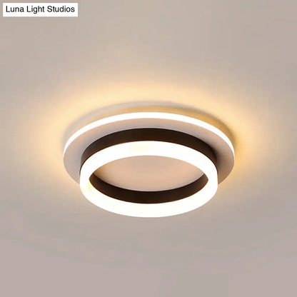 DecorBites™ Compact Metal LED Flush Mount Ceiling Light with Acrylic Diffuser - Minimalist Design