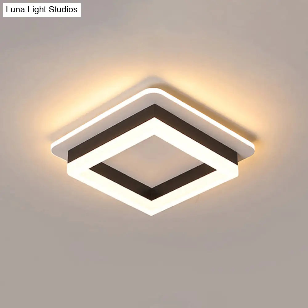 DecorBites™ Compact Metal LED Flush Mount Ceiling Light with Acrylic Diffuser - Minimalist Design