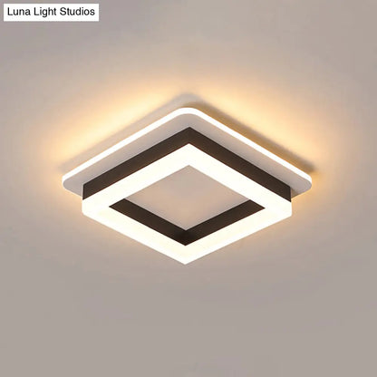 DecorBites™ Compact Metal LED Flush Mount Ceiling Light with Acrylic Diffuser - Minimalist Design