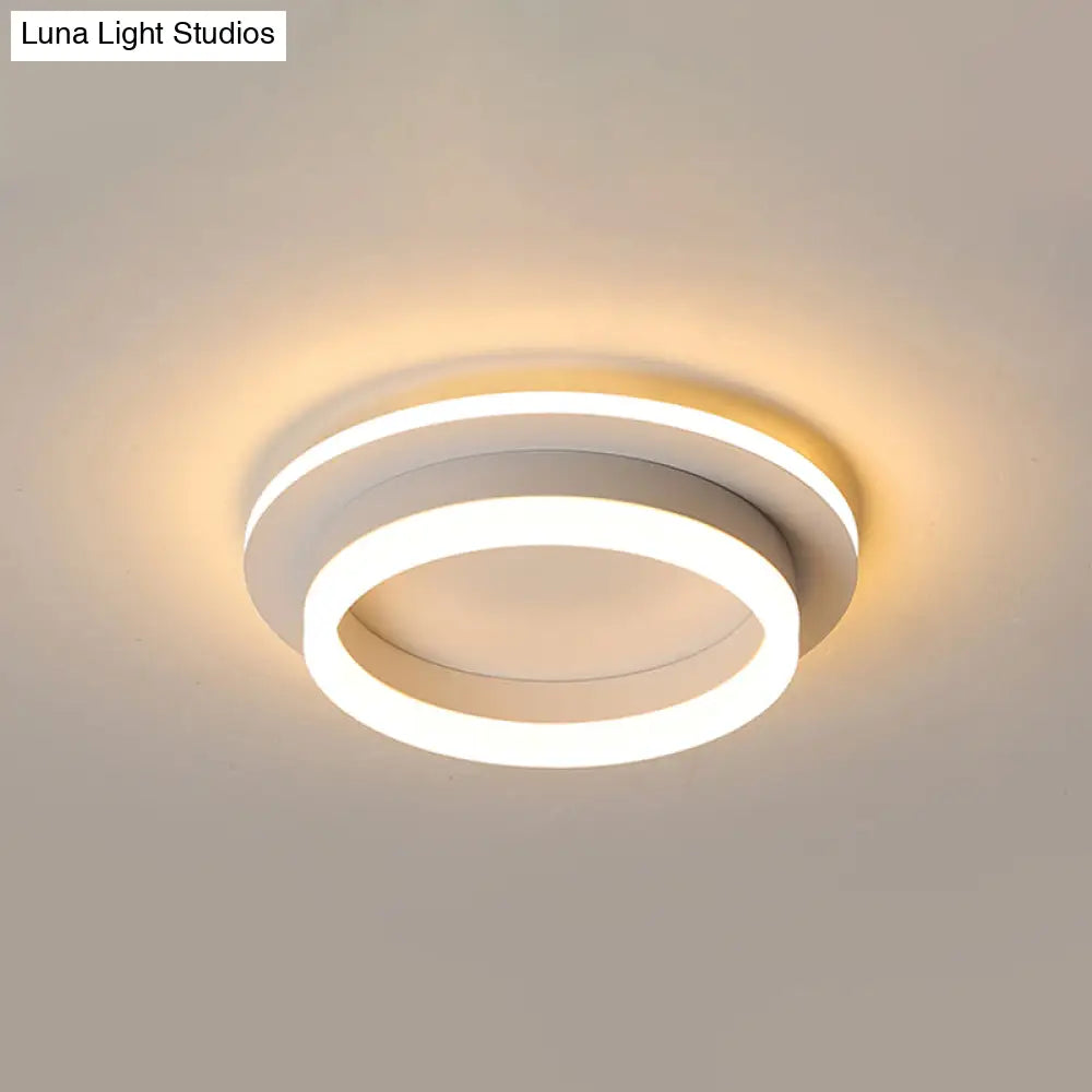 DecorBites™ Compact Metal LED Flush Mount Ceiling Light with Acrylic Diffuser - Minimalist Design