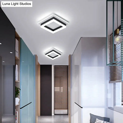 DecorBites™ Compact Metal LED Flush Mount Ceiling Light with Acrylic Diffuser - Minimalist Design