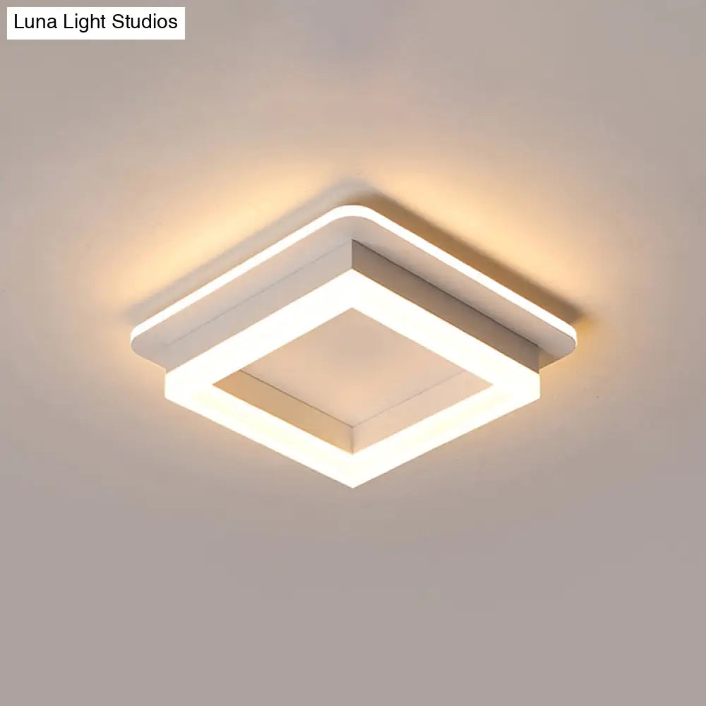 DecorBites™ Compact Metal LED Flush Mount Ceiling Light with Acrylic Diffuser - Minimalist Design