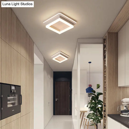DecorBites™ Compact Metal LED Flush Mount Ceiling Light with Acrylic Diffuser - Minimalist Design