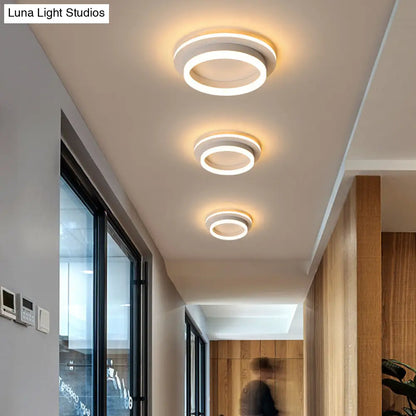 DecorBites™ Compact Metal LED Flush Mount Ceiling Light with Acrylic Diffuser - Minimalist Design
