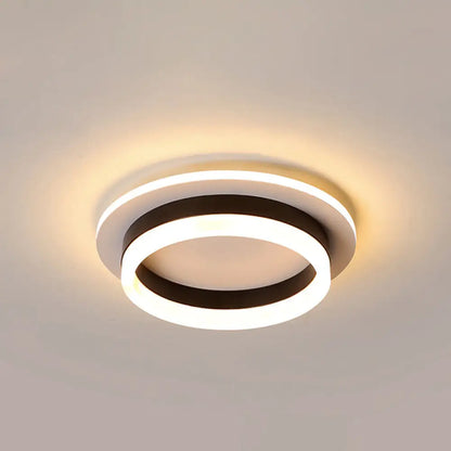 DecorBites™ Compact Metal LED Flush Mount Ceiling Light with Acrylic Diffuser - Minimalist Design