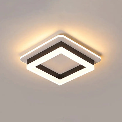 DecorBites™ Compact Metal LED Flush Mount Ceiling Light with Acrylic Diffuser - Minimalist Design