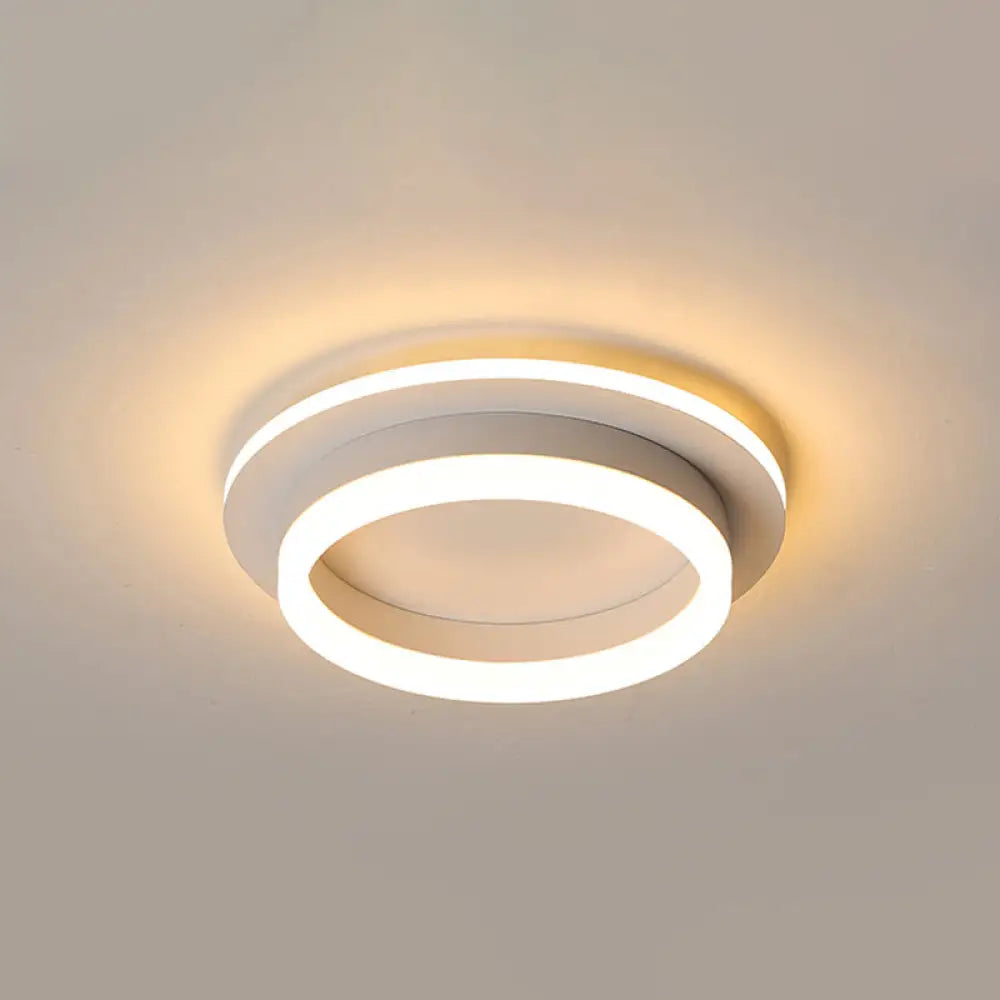 DecorBites™ Compact Metal LED Flush Mount Ceiling Light with Acrylic Diffuser - Minimalist Design