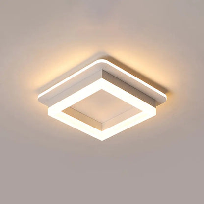 DecorBites™ Compact Metal LED Flush Mount Ceiling Light with Acrylic Diffuser - Minimalist Design