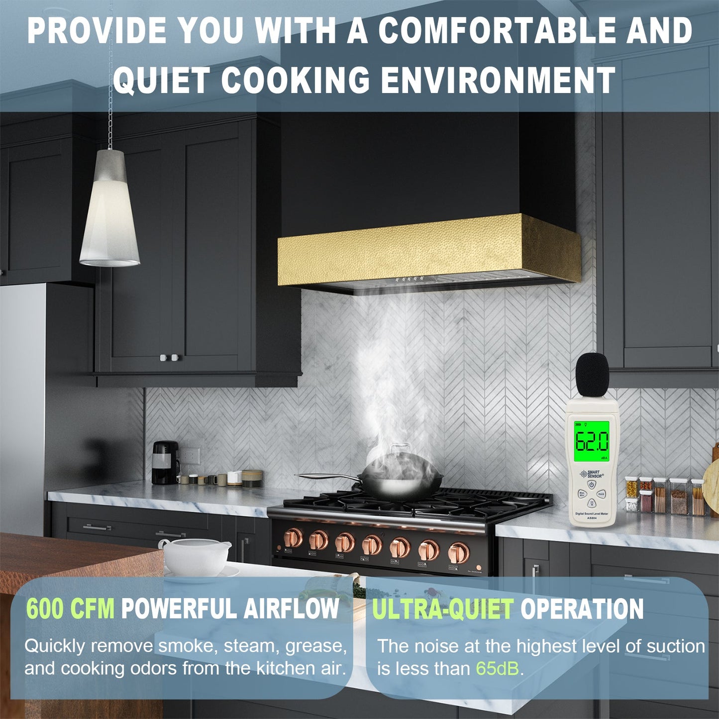 Akicon 30" Stainless Steel Wall Mount Range Hood with 600 CFM Vent Hood