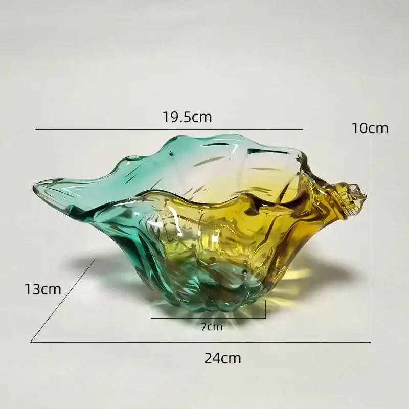 Conch candy jar green & amber glass storage tray – dining room
