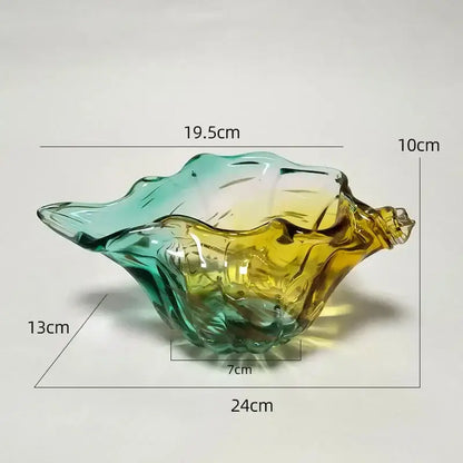 Conch candy jar green & amber glass storage tray – dining room