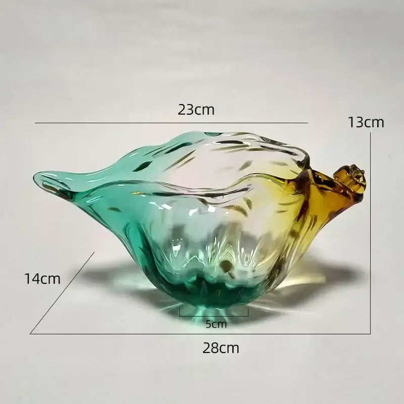 Conch candy jar green & amber glass storage tray – dining room