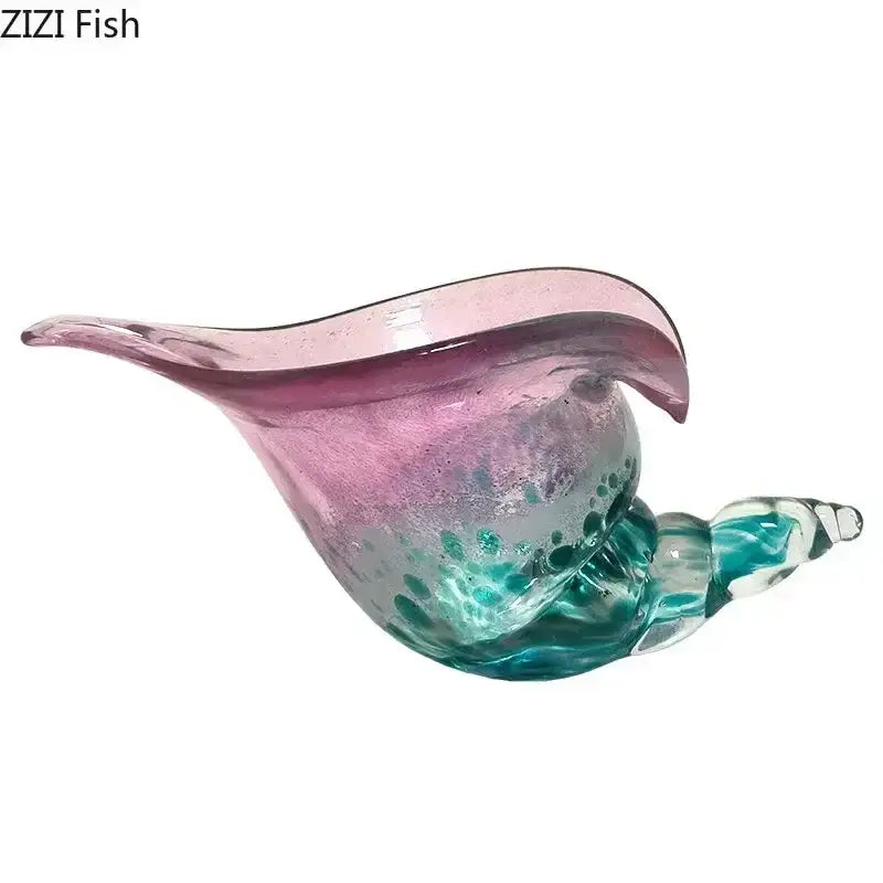 Conch candy jar green & amber glass storage tray – dining room
