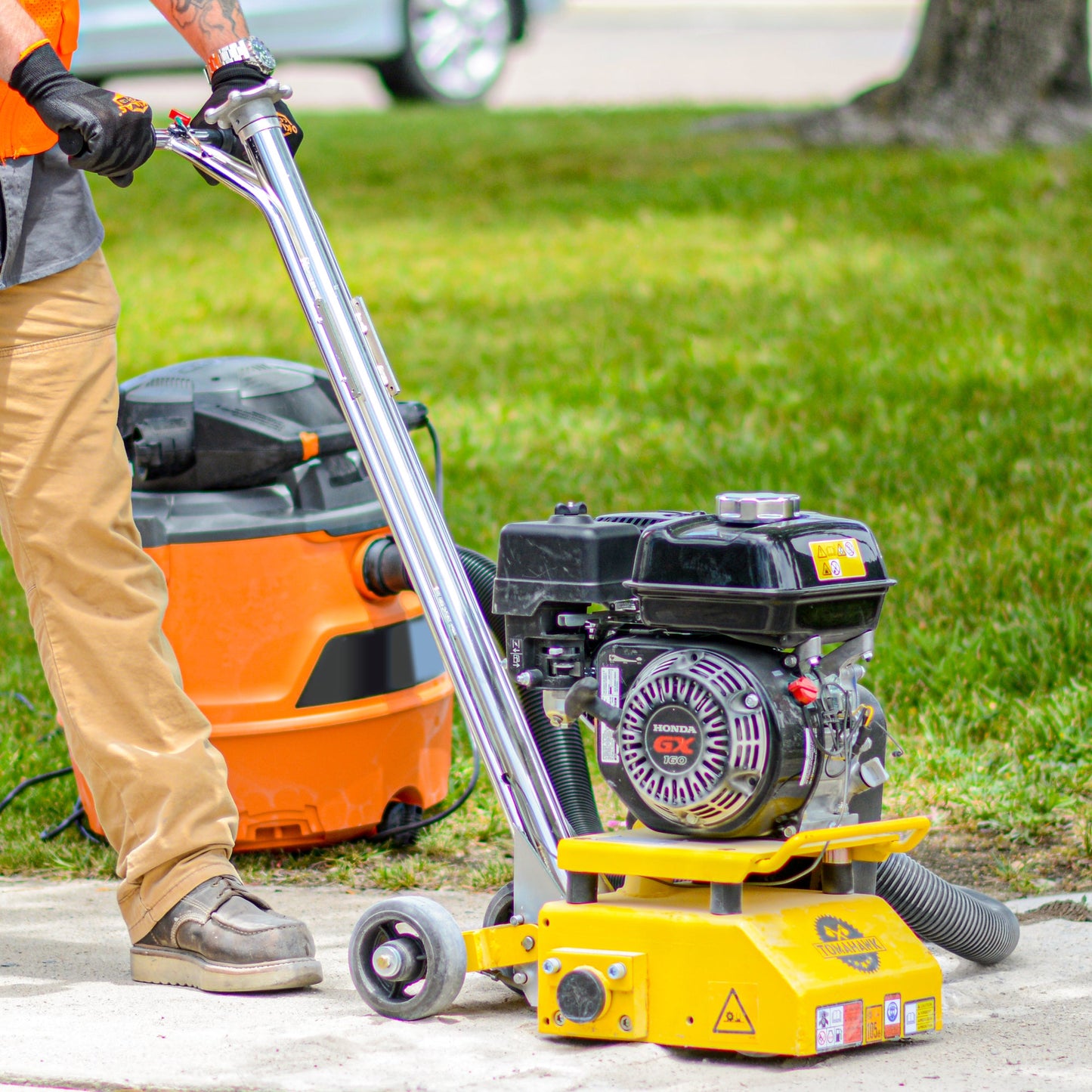 PRE ORDER: 8” Gas Concrete Scarifier Planer Grinder with 5.5 HP Honda Engine & Drum