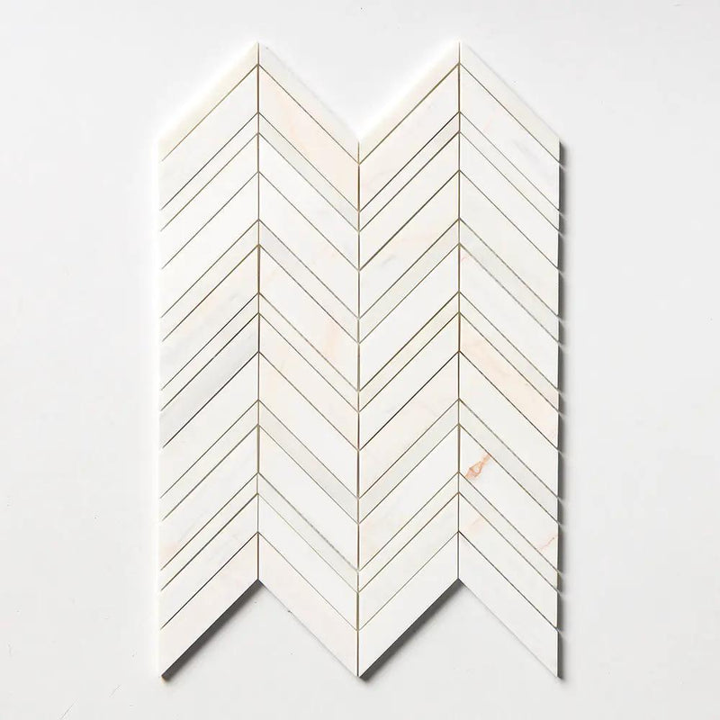Flecked Canvas Honed Chevron Fusion Marble Mosaics 16x11 7/8