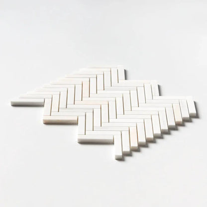 Flecked Canvas Honed Herringbone 5/8x3 Marble Mosaics 10 7/16x12 13/16