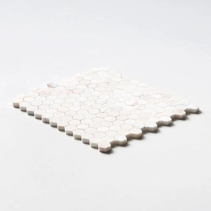 Flecked Canvas Honed Hexagon Marble Mosaics 11 5/8x12 3/8