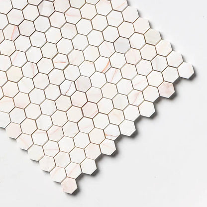 Flecked Canvas Honed Hexagon Marble Mosaics 11 5/8x12 3/8