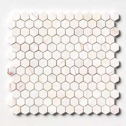 Flecked Canvas Honed Hexagon Marble Mosaics 11 5/8x12 3/8