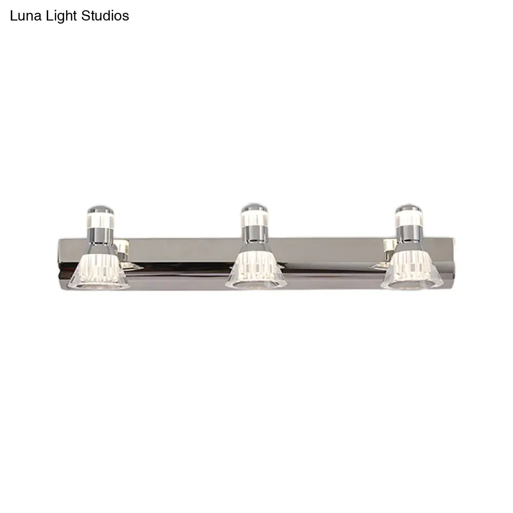 DecorBites™ Conic Sconce Light - Contemporary Style Aluminum Vanity Lighting with 2/3/4 Warm/White Lights for Bathroom, Made of Stainless Steel