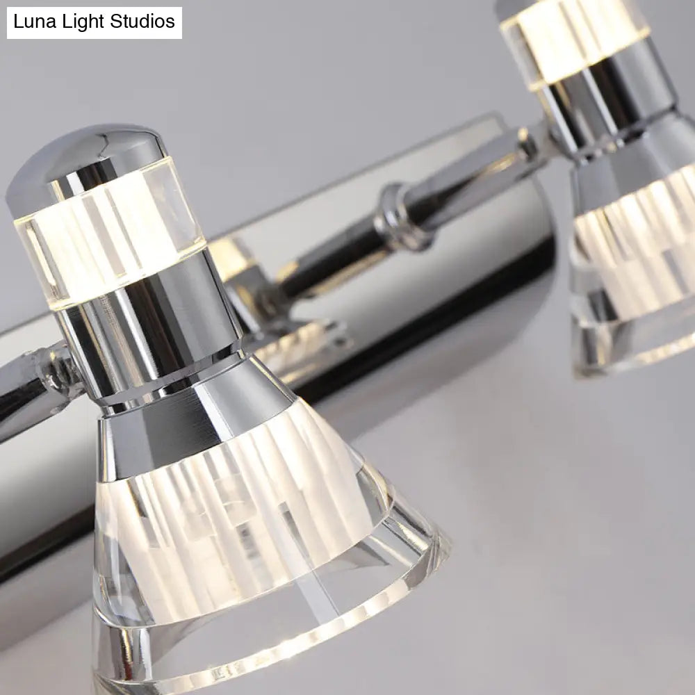 DecorBites™ Conic Sconce Light - Contemporary Style Aluminum Vanity Lighting with 2/3/4 Warm/White Lights for Bathroom, Made of Stainless Steel