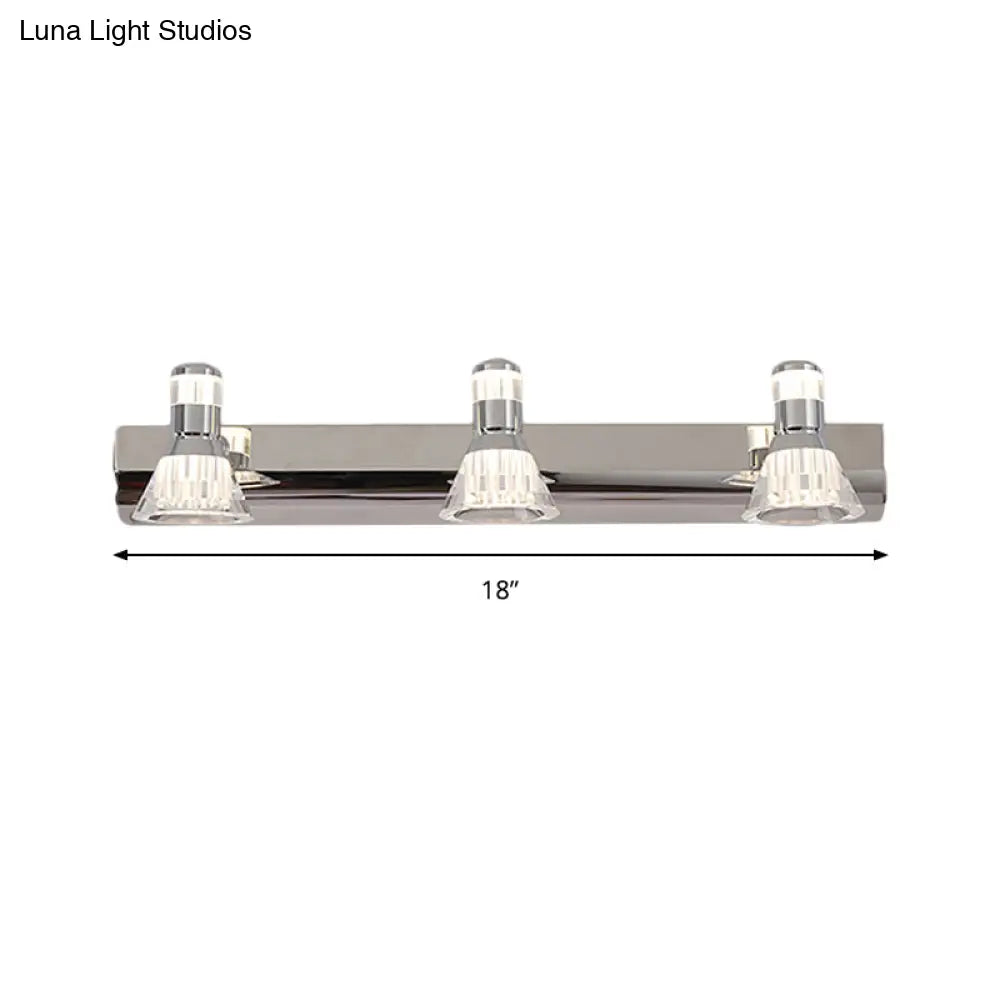DecorBites™ Conic Sconce Light - Contemporary Style Aluminum Vanity Lighting with 2/3/4 Warm/White Lights for Bathroom, Made of Stainless Steel