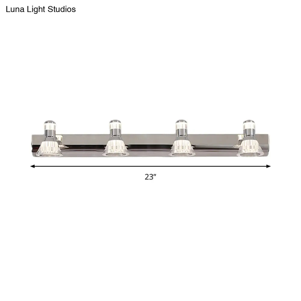 DecorBites™ Conic Sconce Light - Contemporary Style Aluminum Vanity Lighting with 2/3/4 Warm/White Lights for Bathroom, Made of Stainless Steel