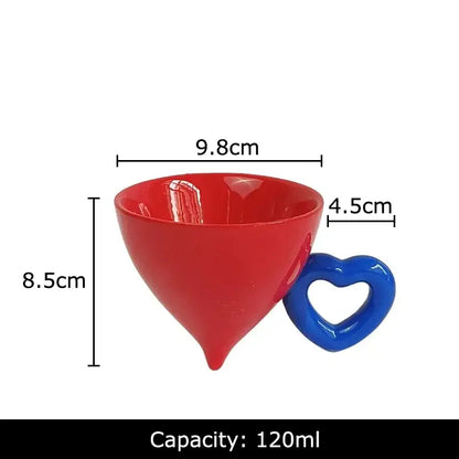 Conical cream heart ceramic coffee mug – dining room juice cup