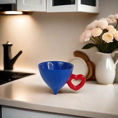 Conical cream heart ceramic coffee mug – dining room juice cup