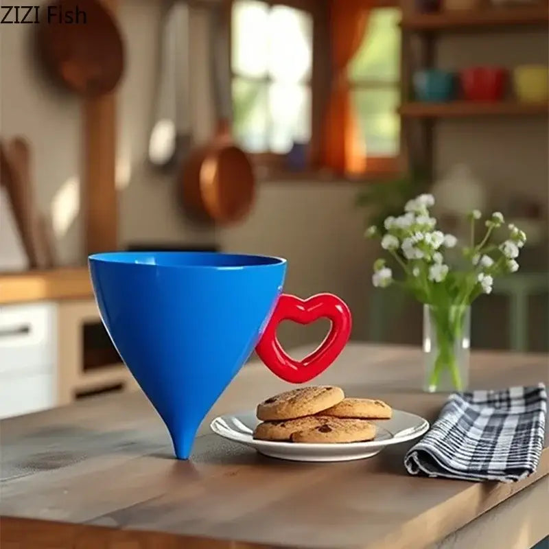 Conical cream heart ceramic coffee mug – dining room juice cup