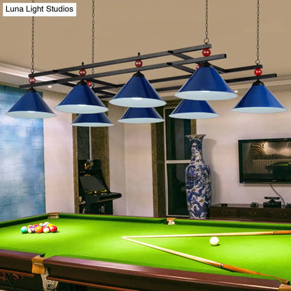 DecorBites™ Conical Island Metal Pendant Ceiling Light - Industrial Style with Decorative Billiards Accent