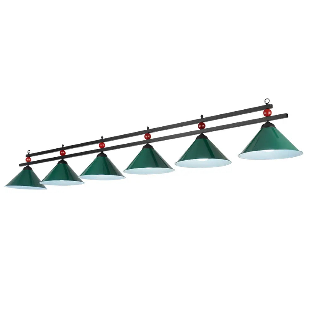DecorBites™ Conical Island Metal Pendant Ceiling Light - Industrial Style with Decorative Billiards Accent