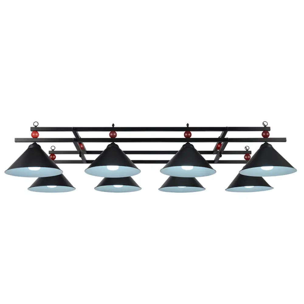 DecorBites™ Conical Island Metal Pendant Ceiling Light - Industrial Style with Decorative Billiards Accent