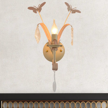 DecorBites™ Conical Wall Lamp - Modern Metal and Crystal Sconce Lighting in White Finish