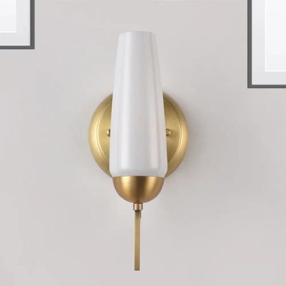DecorBites™ Contemporary 1/2-Light Conical Sconce Wall Lamp in Gold with Opal Glossy Glass