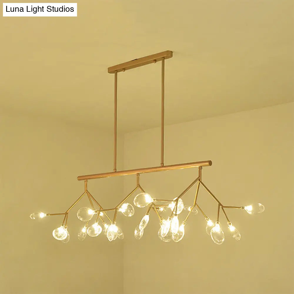 DecorBites™ Contemporary 27-Light Gold/Black Branching Island Ceiling Lamp for Dining Room