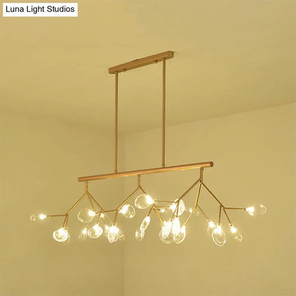 DecorBites™ Contemporary 27-Light Gold/Black Branching Island Ceiling Lamp for Dining Room
