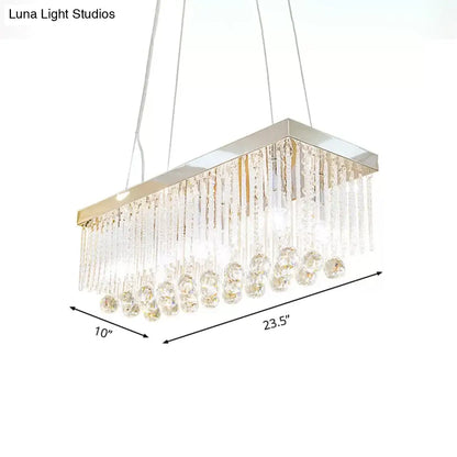 DecorBites™ Contemporary 6-Head Chrome Island Light Fixture with Crystal Ball Accents