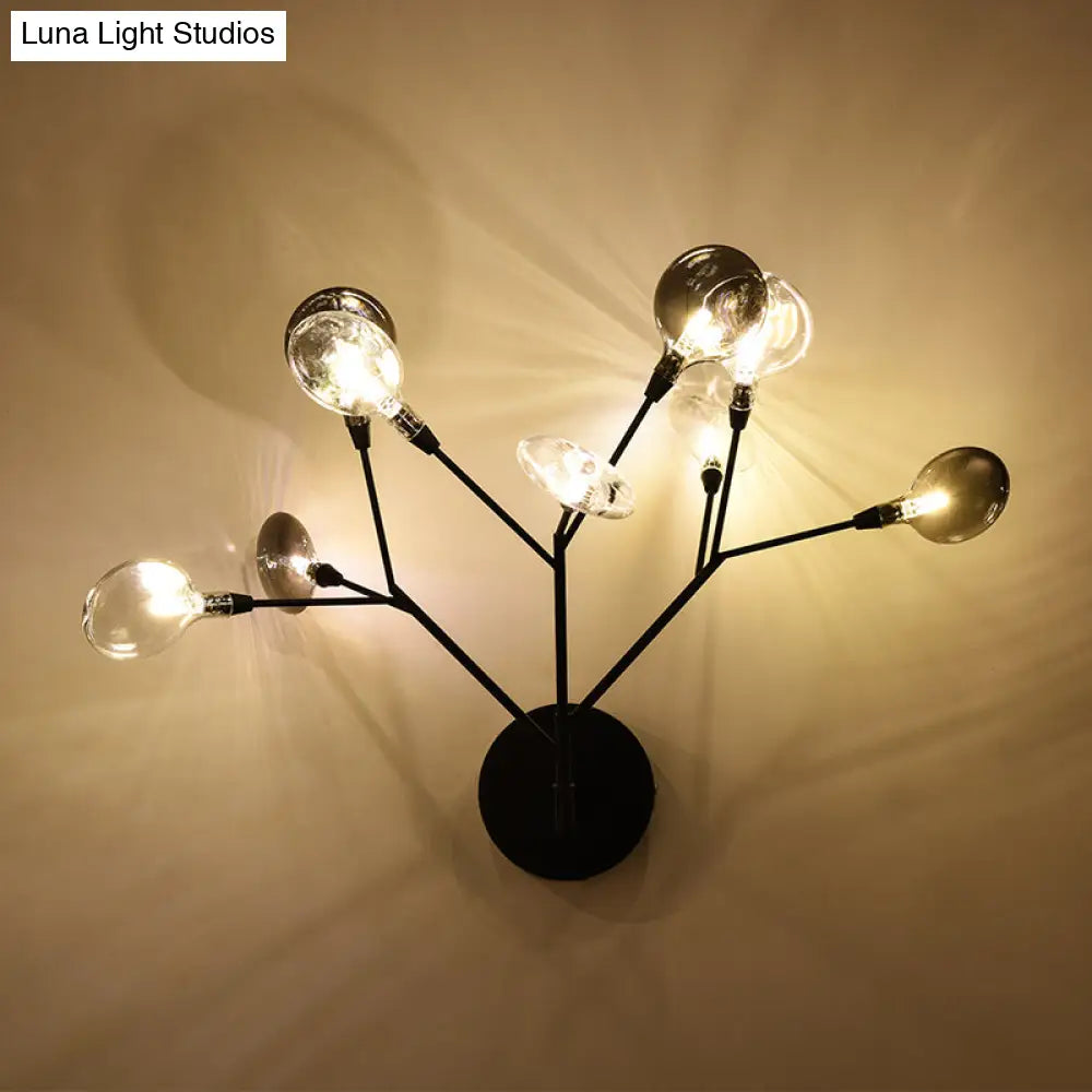 DecorBites™ Contemporary 9-Light LED Sconce Lighting - Black Finish Wall Lamp for Living Room