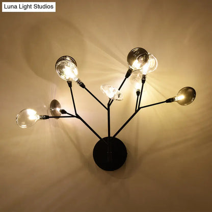 DecorBites™ Contemporary 9-Light LED Sconce Lighting - Black Finish Wall Lamp for Living Room