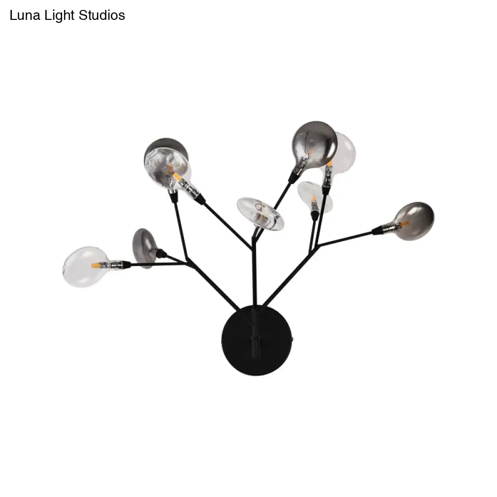 DecorBites™ Contemporary 9-Light LED Sconce Lighting - Black Finish Wall Lamp for Living Room