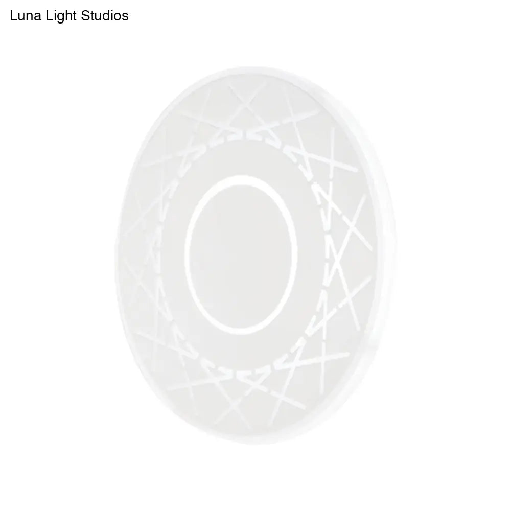 DecorBites™ Contemporary Acrylic Disk Wall Light: Black/White LED Sconce Fixture for Living Room - Warm/White Light