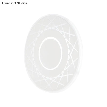 DecorBites™ Contemporary Acrylic Disk Wall Light: Black/White LED Sconce Fixture for Living Room - Warm/White Light