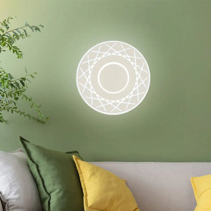 DecorBites™ Contemporary Acrylic Disk Wall Light: Black/White LED Sconce Fixture for Living Room - Warm/White Light