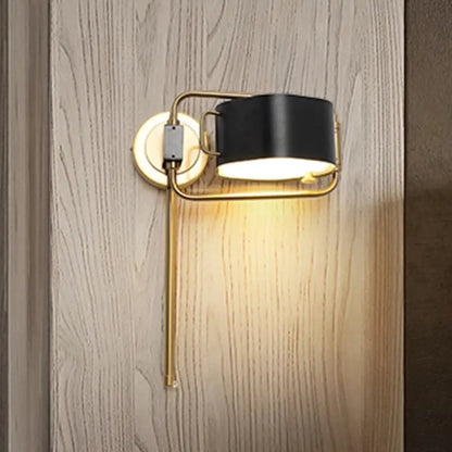 DecorBites™ Contemporary Acrylic LED Drum Wall Sconce in Black Finish for Bedroom Lighting